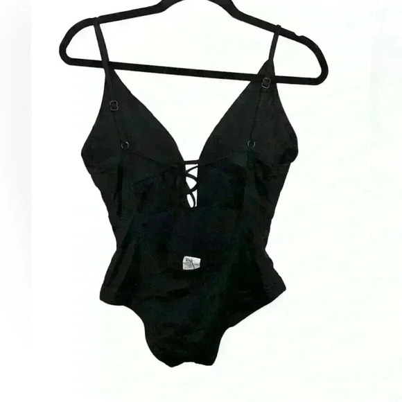 Becca by Rebecca Virtue Women's Black Adjustable Swimsuit Open Back Size Large - Picture 3 of 5